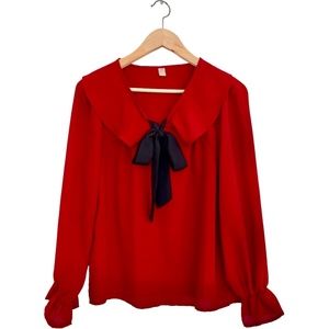 🌹2 for $20🌹  ELIG Long Sleeve Burgundy Pullover Blouse. Size Medium